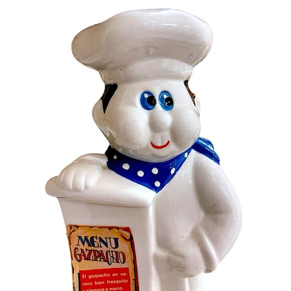 Vintage Decorative Ceramic Figurine Chef Sculpture with Menu board 10.5” - Picture 8 of 16